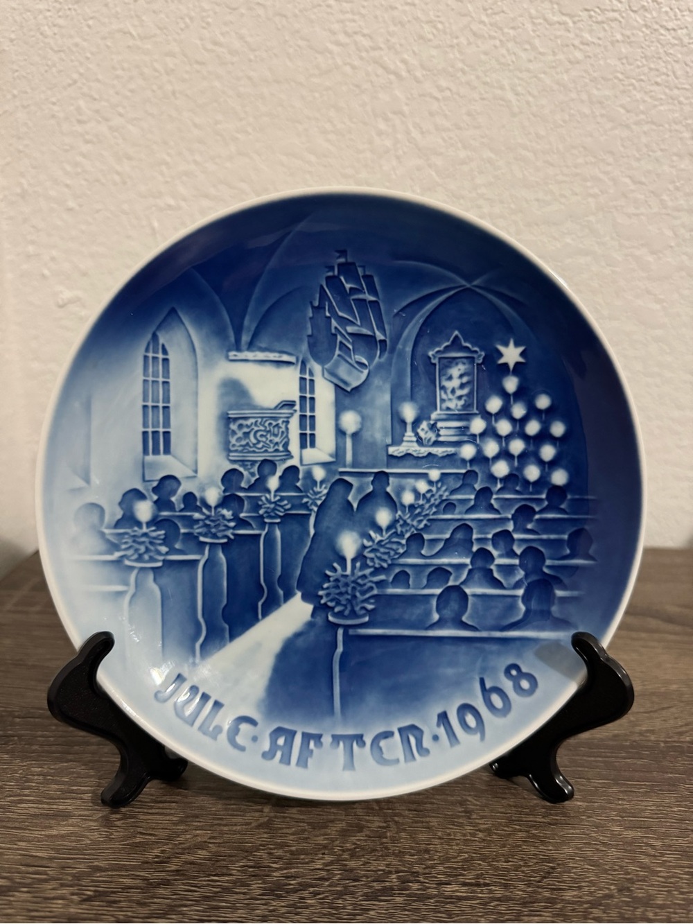 Vintage Blue Decorative Commemorative Wall Plate - 1968